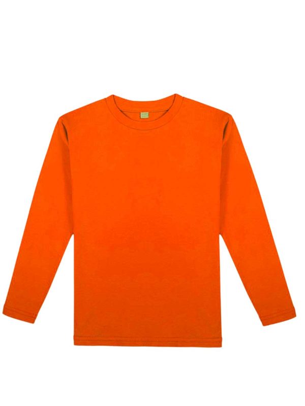 Детская футболка с длинным рукавом оранжевая